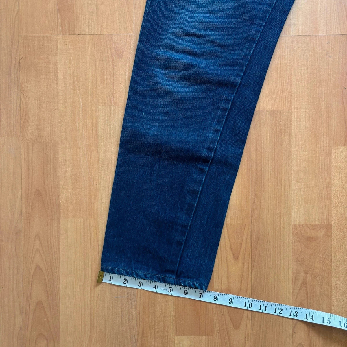 Levi's Vintage Clothing blue straight jeans with LVC leather patch and copper rivets.