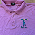 Fendi pink polo shirt with embroidered heart patch and branded buttons, cotton pique fabric.