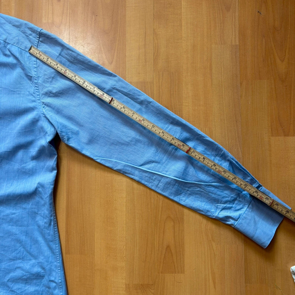 Dolce & Gabbana blue dress shirt tailored "Gold" fit with premium buttons and Italian craftsmanship.
