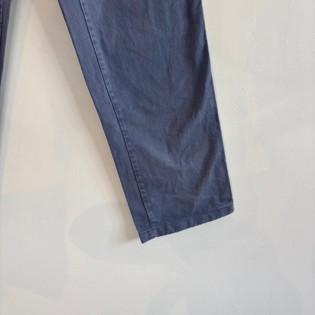 Reclaimed Vintage blue grey wide-leg trousers heavy canvas elasticated waistband vintage look