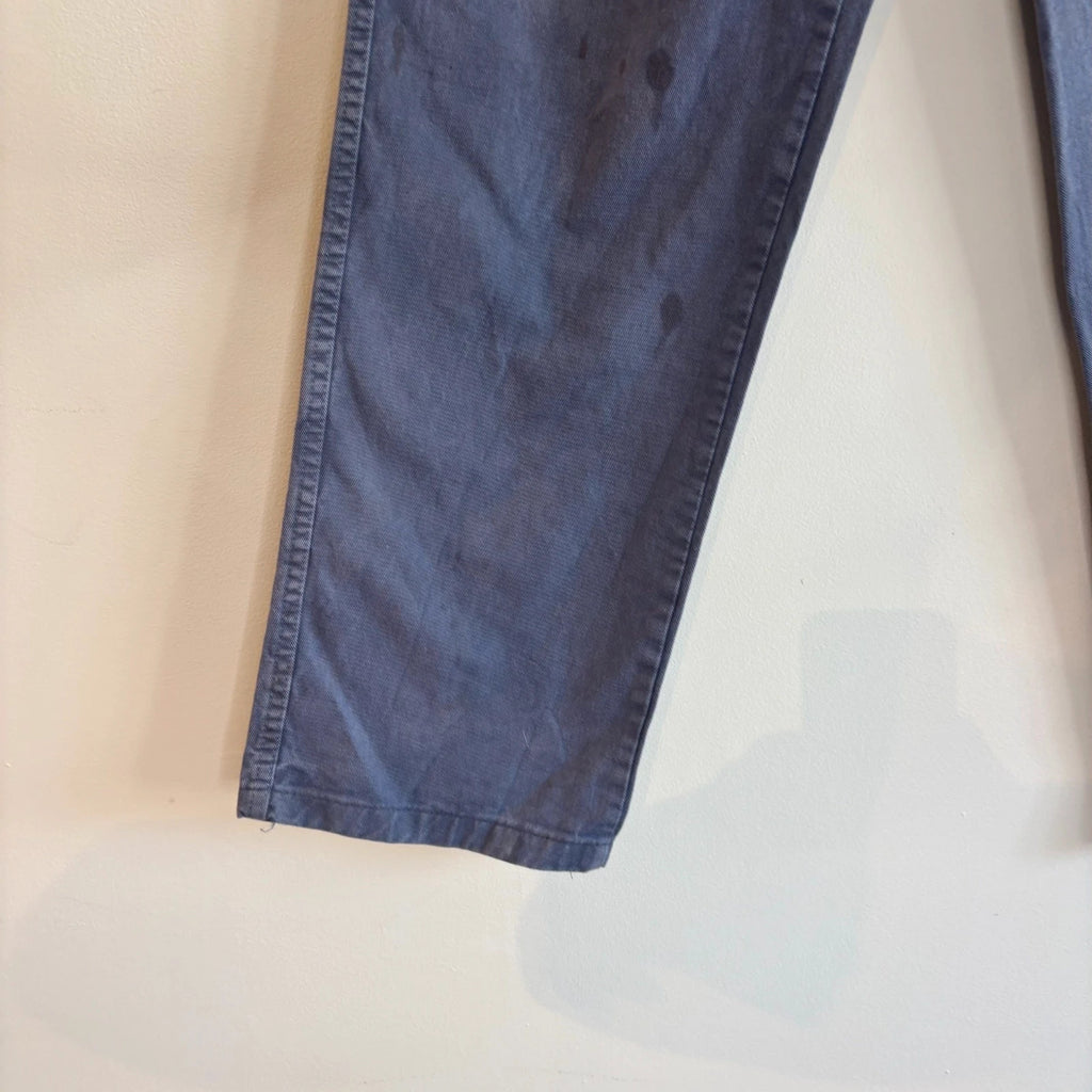 Reclaimed Vintage blue grey wide-leg trousers heavy canvas elasticated waistband vintage look