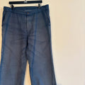 Reclaimed Vintage blue wide-leg trousers faded cotton twill button fly and rear pockets