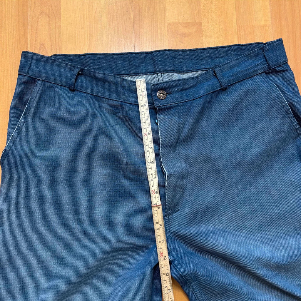 Reclaimed Vintage blue wide-leg trousers faded cotton twill button fly and rear pockets