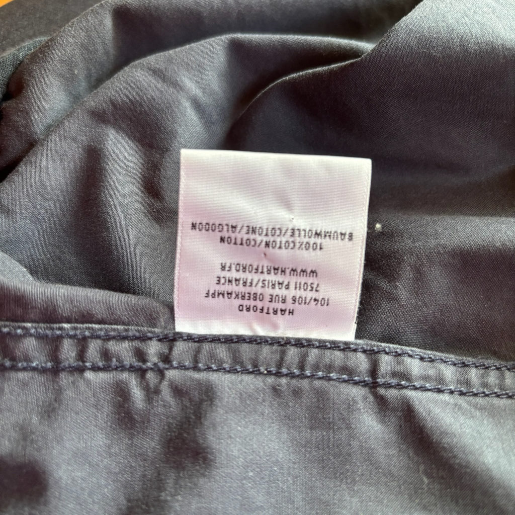 Hartford beige navy blue bomber jacket 100% cotton striped ribbed cuffs and collar