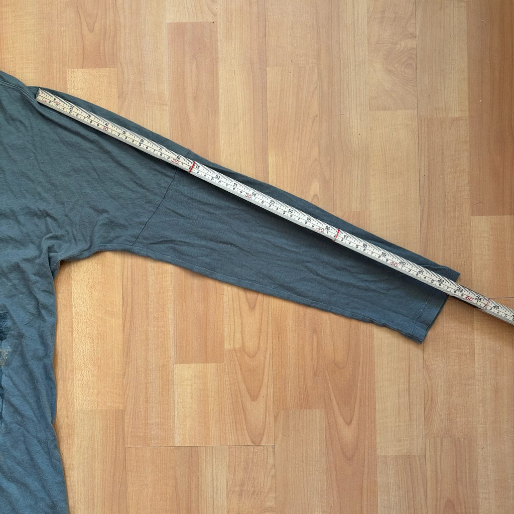 Calvin Klein grey long sleeve T-shirt large with faded 'ck' graphic print and round neckline.